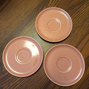 Three Russel Wright by Stubenville Mid-Century Modern Saucers, Coral